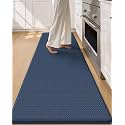 Color&amp;Geometry Wide Kitchen Floor Mat 24x94 Anti Fatigue Easy Clean, Blue