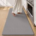 Color&amp;Geometry Wide Kitchen Floor Mat 24x71 Anti Fatigue Easy Clean, Grey