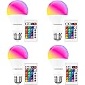 Color Changing Light Bulb with Remote, RGB Light Bulbs 9W A19 6500K White E27/E26, Memory,16 Color Choices Multicolor Dimmable LED Light Bulb 40W Equivalent for Party Bedroom Home - 4 Pack