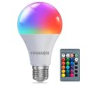Color Changing Light Bulb, RGB LED Light Bulb, Dimmable A19 5W 6500K, E26 Colored Light Bulbs, Multicolor Light Bulb for Party Bedroom Home, 16 Color Choices - Remote Control