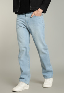 Color Hunt Straight Fit Men Light Blue