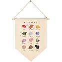 Color Learning-Flag Wall Decor Gift for Baby Boys Girls Kids-Canvas Hanging Pennant Banner Wall Decor Gift for Classroom Nursery Baby Room Playroom Homeschool Reading Room Bedroom