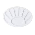 Khyati Color Mixing Plate Small Oval (Set of 5) by Anmol Art & Frames, Super White (A031)