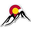 Colorado Mountains Sticker (Destination Decals, State of Colorado Flag Vinyl, Rocky Mountains Stickers for Cars, Laptop, Back Windows, and RVs (3 x 4 inch)