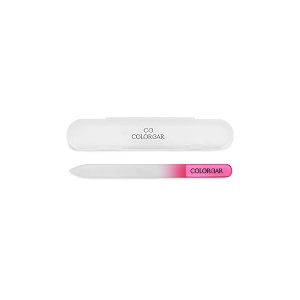colorbar well in shape glass filer- crystal pink ii chemically treated glass smooths nails ii easy to clean