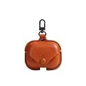 Colorcase Leather Front & Back Cover 360 Degree Protection Case Cover for Realme Buds T300 TWS - Tan Brown - Earbuds Not Included