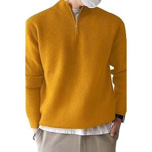 colorchakra high neck woollen sweater for mens half zip wool cardigan plus size m to 5xl