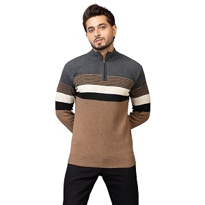 ColorChakra Mens Woolen Sweater for Winters Striper