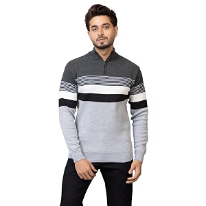 ColorChakra Mens Woolen Sweater for Winters Striper