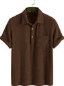 ColorChakra Self Design Men Polo Neck Brown