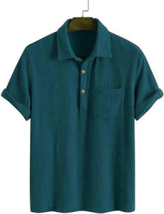ColorChakra Self Design Men Polo Neck Dark