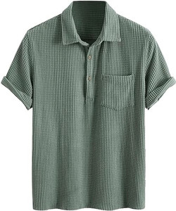 ColorChakra Men Self Design Polo Neck Polyester