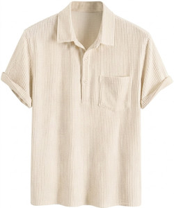 ColorChakra Self Design Men Polo Neck White