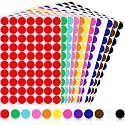 Colored Dot Stickers 1 Inch, 1680 PCS Circle Stickers Round Color Coding Labels, Price Stickers for Garage Sale, Stickers Dots for Toddlers Students Office Classroom in 12 Colors, 140 Pieces Per Color