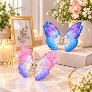 colorful butterfly wall stickers for home decor with adhesive pads golden mirror effect diy wall decoration for bedroom living room kids room multicolor_designer 2pcs
