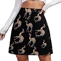 Colorful Flowered Camel Animal Skorts for Women Mini A-line Skirt Casual Tennis Golf Short Skirts