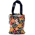 Colorful Flowers Car Trash Bag,Floral Bouquets Hanging Drawstring Car Garbage Bag,Waterproof Canvas Car Back Seat Organizer with Adjustable Buckle,for Vehicles,SUVs,Camping,Road Trips