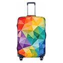 Colorful Geometric Travel Luggage Cover Luggage Suitcase Protector M Fit Baggage Size 22-24 In