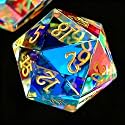 Colorful Glass DND Dice Set,7 Pcs Colorful Crystal Glass Handmade Polyhedral D&D Dice with Gift Metal Box for Dungeons and Dragons MTG Role Playing Games