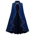 Colorful House Women Medieval Velvet Cape Cloak Stand Collar for Halloween