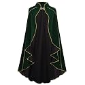 Colorful House Women Medieval Velvet Cape Cloak Stand Collar for Halloween