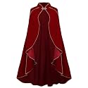 Colorful House Women Medieval Velvet Cape Cloak Stand Collar for Halloween