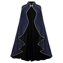 Colorful House Women Medieval Velvet Cape Cloak Stand Collar for Halloween
