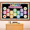 Colorful I-Ready Progress Bulletin Board Set Learning Tracking Classroom Decoration Back to School Learning Lesson Management Paper Cutouts for School Nursery Chalkboard Wall Door Decor Party Supplies
