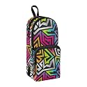 Colorful Large Pencil Case 3 Compartment Pencil Pouch School College Office Orange for Teens Girls Adults Student