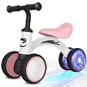 Gamfeiny Colorful Lighting Baby Balance Bike Toys for 1 Year Old Boy Girl Gifts, 10-36 Month Toddler Balance Bike, No Pedal 4 Silence Wheels &amp; Soft Seat First Riding on Toys, 1st Birthday Gifts