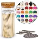 Colorful Matches in Glass Jar | 4" Long Matches (100 match sticks in color of your choice) + Cork Top Glass Holder + Striker Stickers | Gifts, Décor, & Candle Accessories | by Thankful Greetings, USA