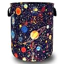 Planets Galaxy Laundry Basket Oxford Cloth Foldable Hamper 18.9x16.5 Inch