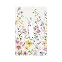 Colorful Vintage Floral Rustic Wild Flower Decorative 1 Gang Light Switch Cover Single Toggle Switch Wall Plate Cover Electrical Switchplate Faceplat Room Decor