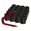 ColorLugs Vinyl Lug Nut Cover | Black | Flexible Fit Wheel Lug Nut Cap | Fits 17 mm | Pack of 20 | Includes Deluxe Extractor | Made in the USA