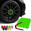 ColorLugs Vinyl Lug Nut Cover | Neon Green | Flexible Fit Wheel Lug Nut Cap | Fits 21-23 mm | Pack of 20 | Includes Deluxe Extractor | Made in the USA