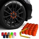 ColorLugs Vinyl Lug Nut Cover | Orange | Flexible Fit Wheel Lug Nut Cap | Fits 19 mm | Pack of 20 | Includes Deluxe Extractor | Made in the USA