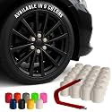 ColorLugs Vinyl Lug Nut Cover | White | Flexible Fit Wheel Lug Nut Cap | Fits 21-23 mm | Pack of 25 | Includes Deluxe Extractor | Made in the USA