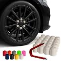 ColorLugs Vinyl Lug Nut Cover | White | Flexible Fit Wheel Lug Nut Cap | Fits 17 mm | Pack of 25 | Includes Deluxe Extractor | Made in the USA