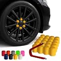 ColorLugs Vinyl Lug Nut Cover | Yellow | Flexible Fit Wheel Lug Nut Cap | Fits 17 mm | Pack of 20 | Includes Deluxe Extractor | Made in the USA