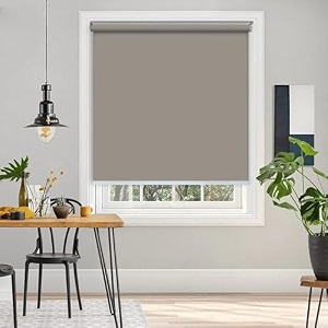 100 blackout roller blinds for windows 57 inch w x 72 inch l roll-up shades sun uv protection for home amp office fossil heavy duty in 38 mm pole