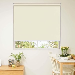 100 blackout roller blinds for windows 54 inch w x 60 inch l roll-up shades sun uv protection for home amp office beige heavy duty in 38 mm pole