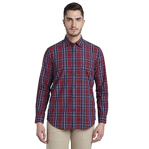 Colorplus Mens Checkered Tailored Fit Shirt CMSS27056-R7
