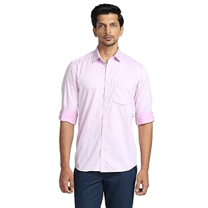 Colorplus Cotton Contemporary Fit Medium Violet Casual