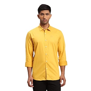 Colorplus Mens Cotton Blend Solid Pattern Tailored