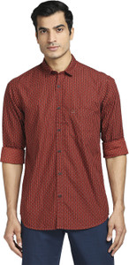 COLORPLUS Men Printed Casual Red Shirt