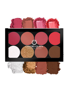 colors queen matte blusher palette with shimmer highlighter and contour for face  cheeks