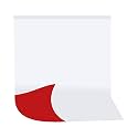 8x10 Ft. White Red 2in1 Photography Backdrop Background Screen for Photostudio Photoshoot YouTube Video Shooting