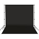 Black Screen with Background Stand, 8x10 Ft. Black Green Backdrop with 9x9 Ft. Backdrop Stand Kit Includes Carry Bag
