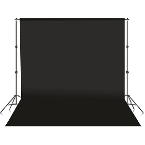 black screen with background stand 8x14 ft wide black backdrop with 9x9 ft backdrop stand kit includes carry bag