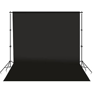 black screen with background stand 8x9 ft wide black backdrop with 9x9 ft backdrop stand kit includes carry bag
